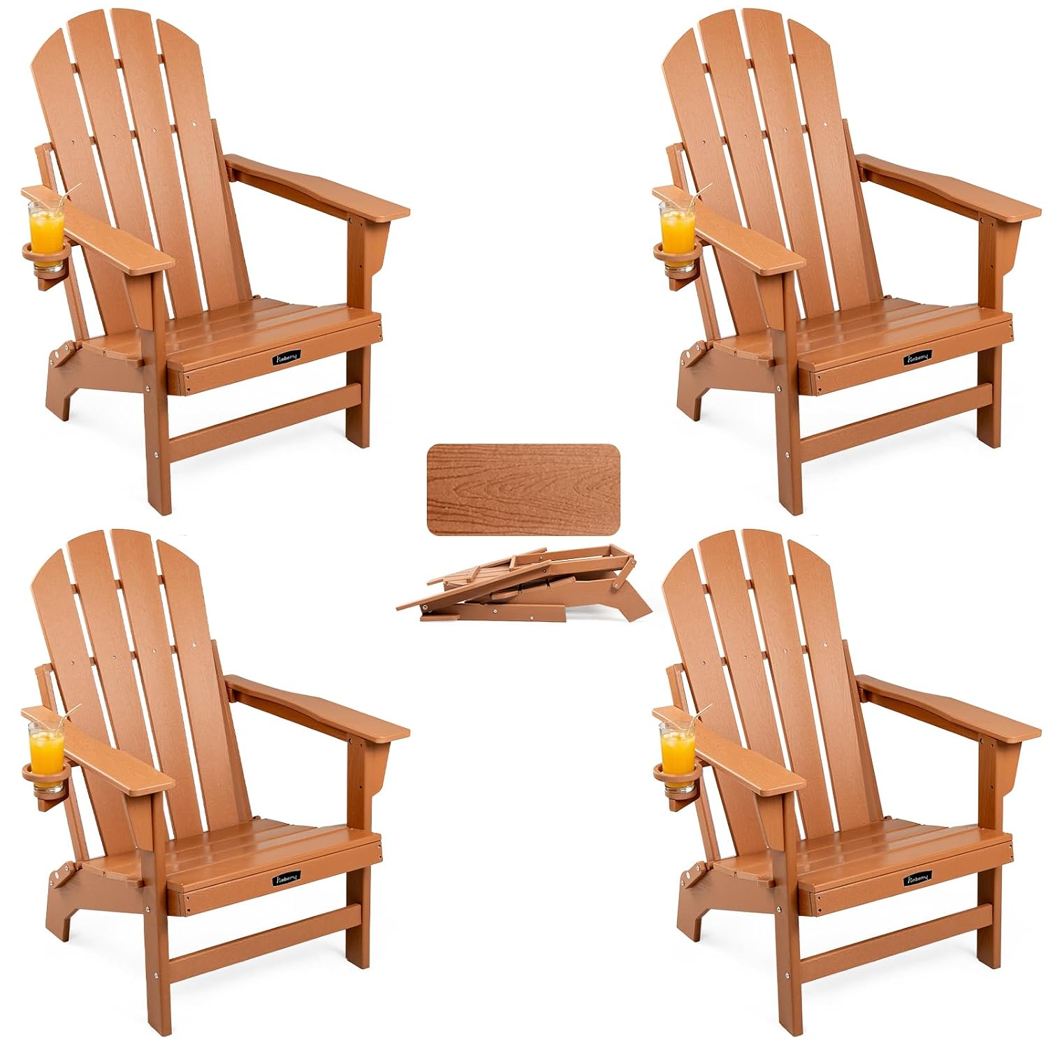 Adirondack Chair Wood - Silla Adirondack Plegable de Gran Tamaño,