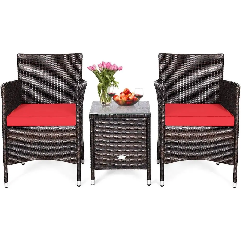 Outdoor Furniture Table And Chairs - Conjunto de Muebles de Mimbre para