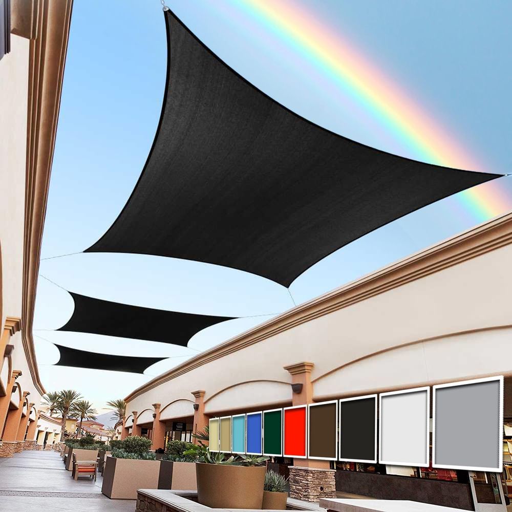 Sun Sail Shade - Vela de Sombra Rectangular Negra de