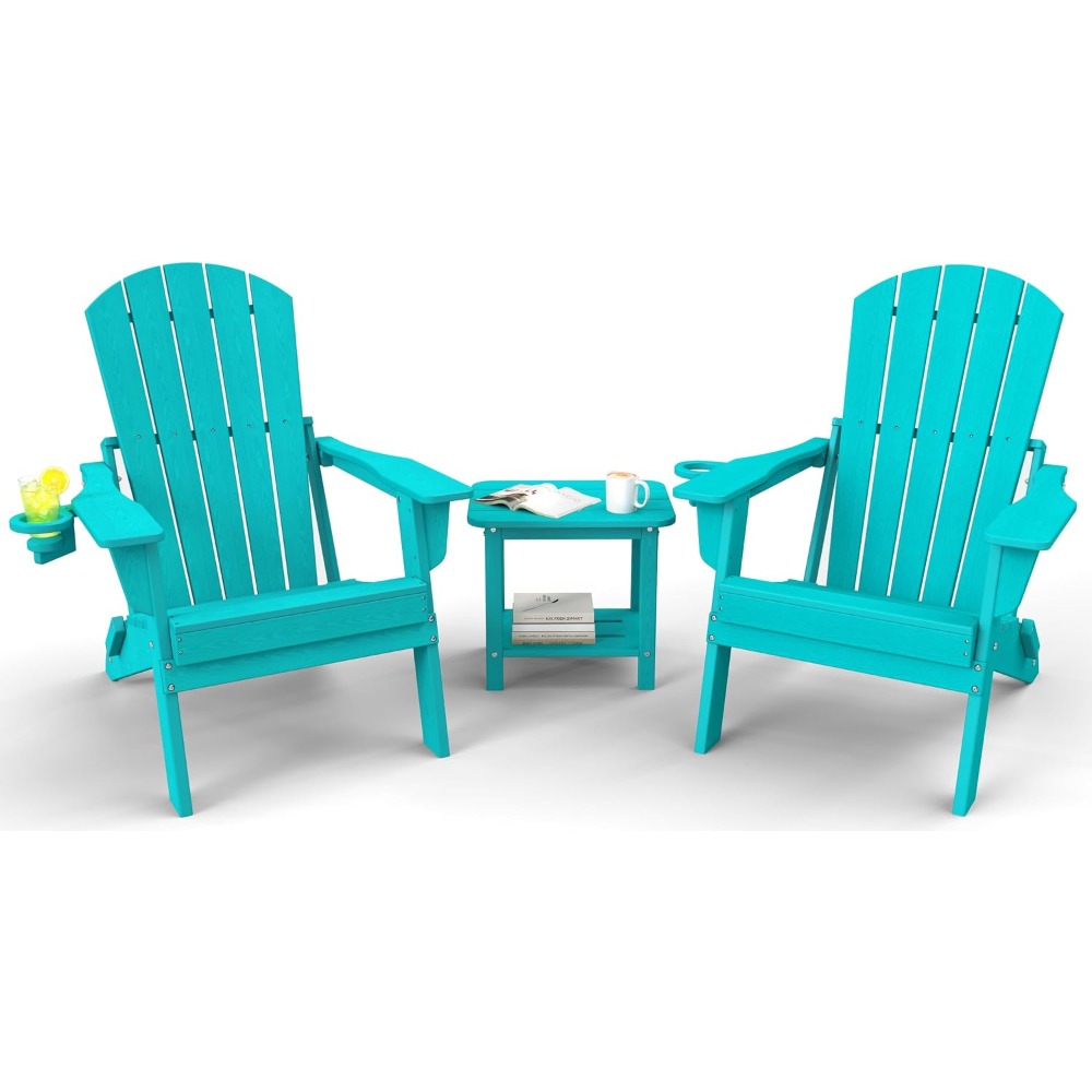 Adirondack Chair Wood - Juego de 3 Sillas Plegables Adirondack