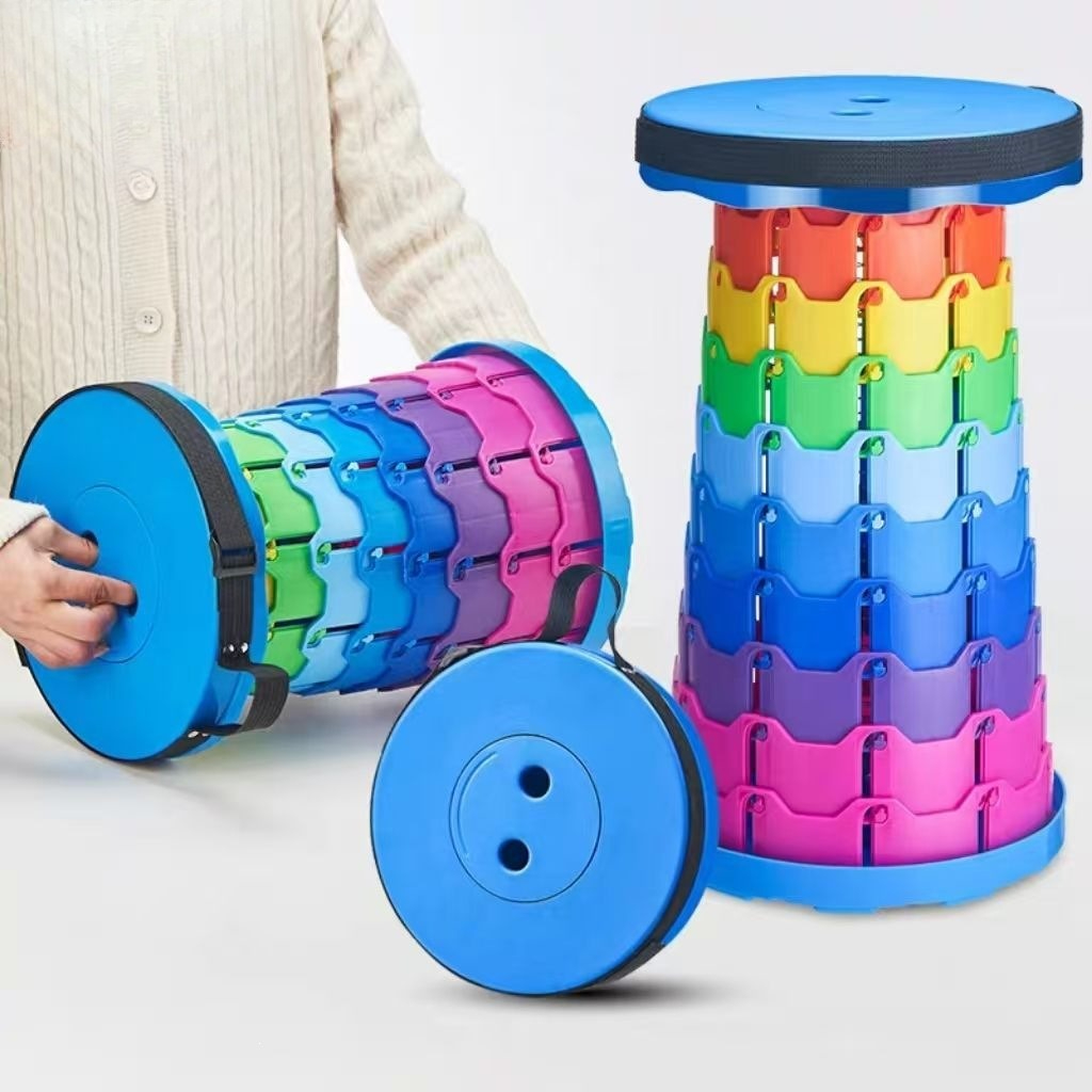 Outdoor Furniture Europe - Taburete Telescópico Plegable Rainbow para Camping,
