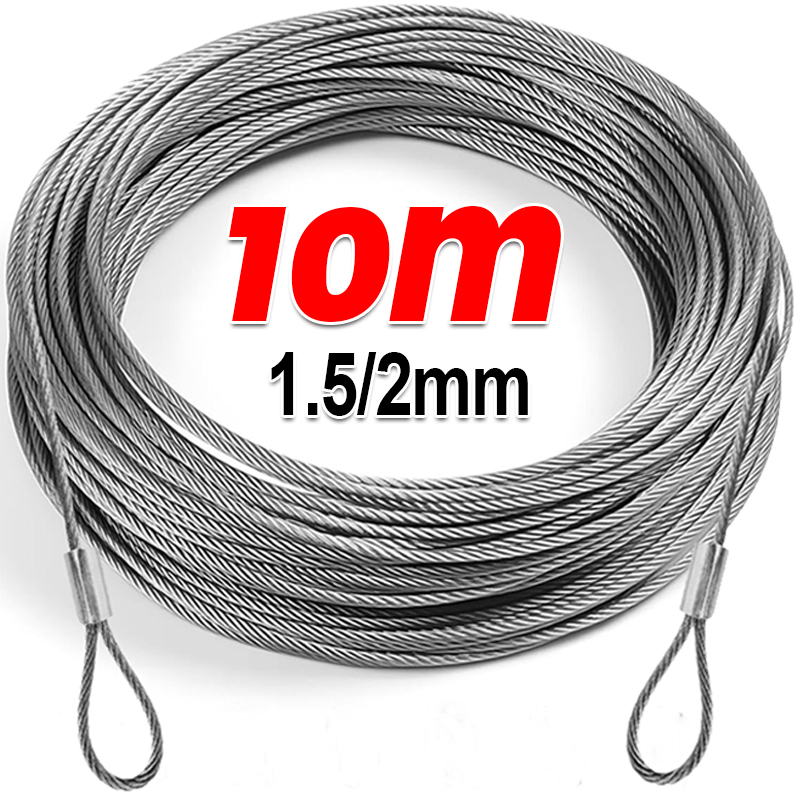 Sun Sail Shade - Cables de acero inoxidable de 10/2M