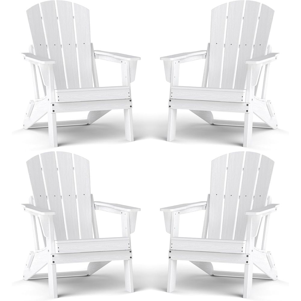 Adirondack Chair Wood - Juego de 4 Sillas Adirondack Portátiles