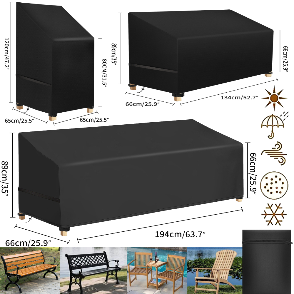 Outdoor Furniture Weatherproof - Fundas Impermeables para Sillas de Patio,