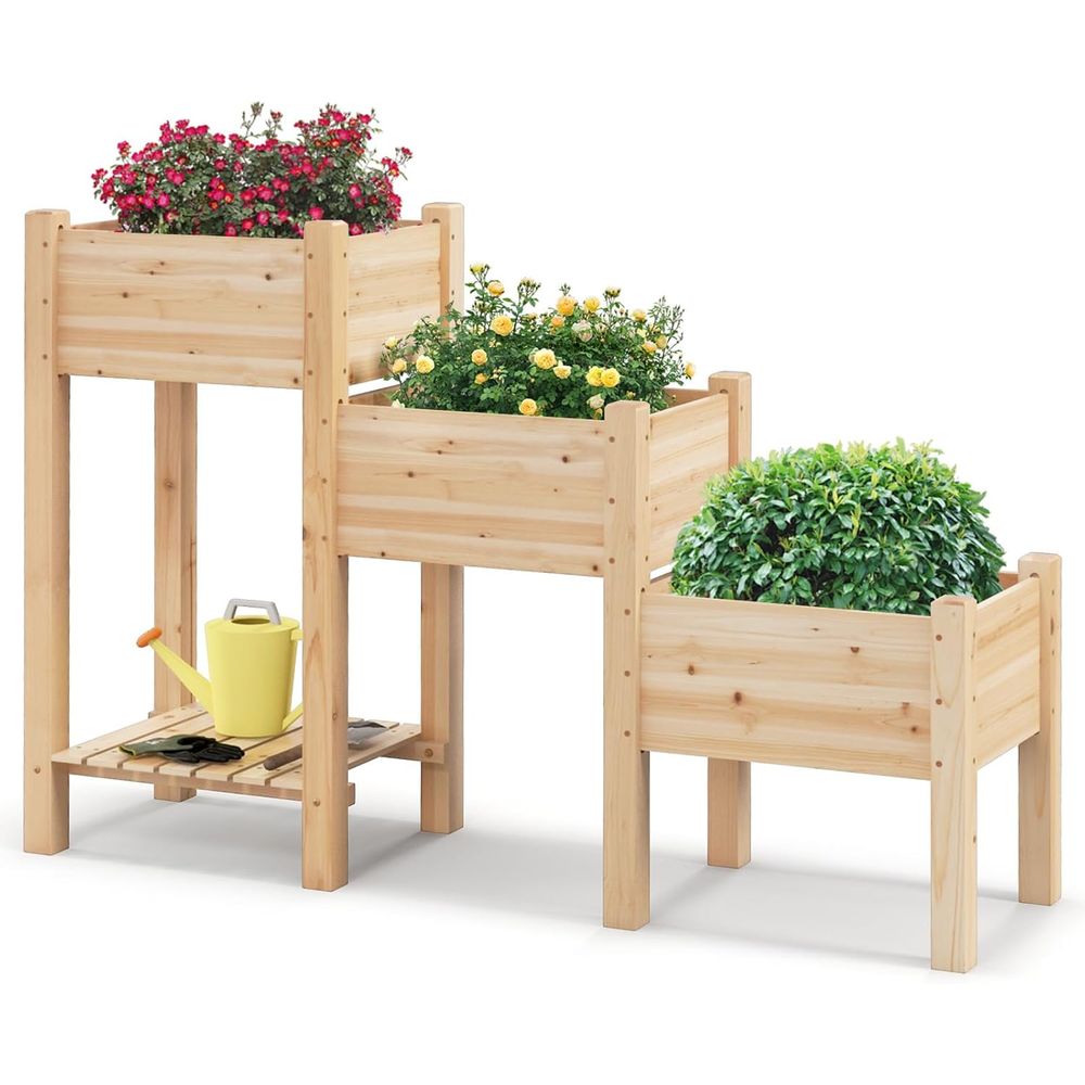 Garden Storage Box - Jardinera Elevada de Madera de 3