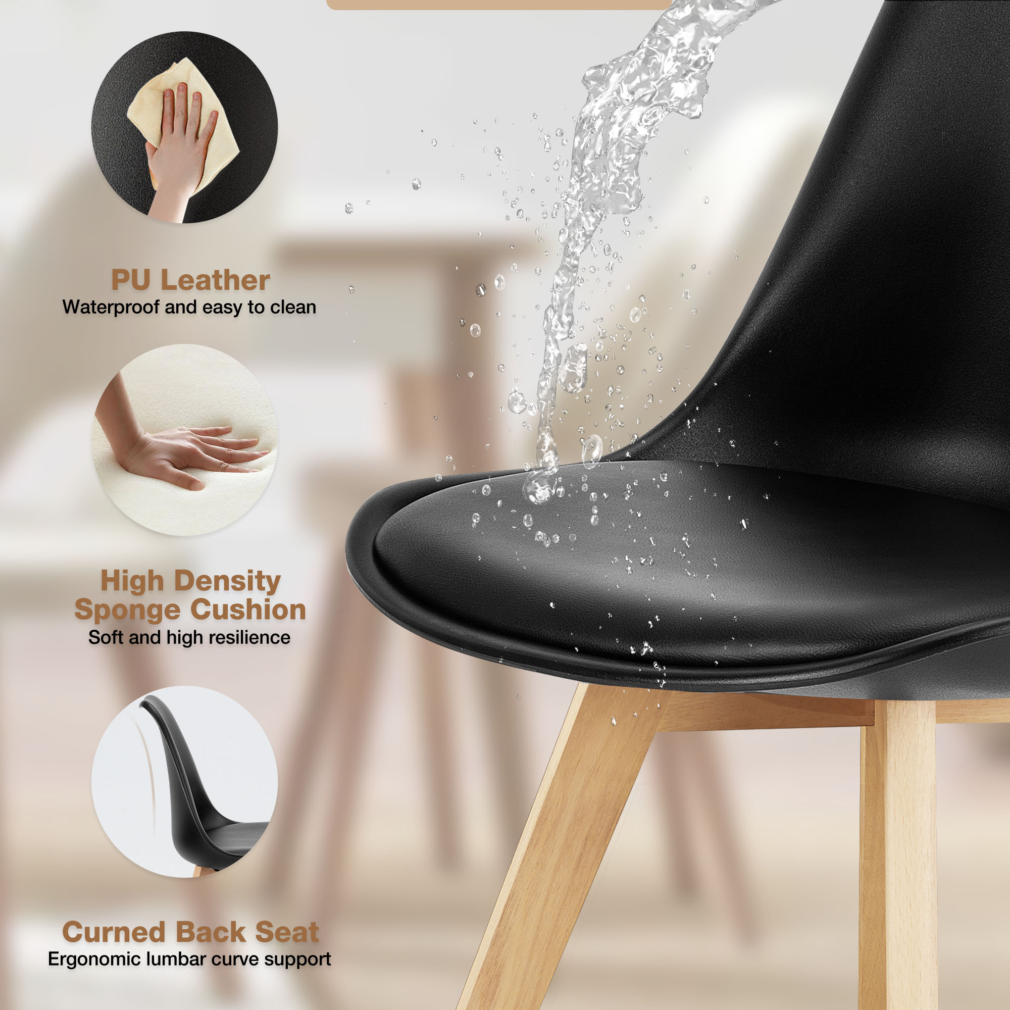 JHK Sillas de comedor de cuero - Adirondack Chair Wood reseña y precio