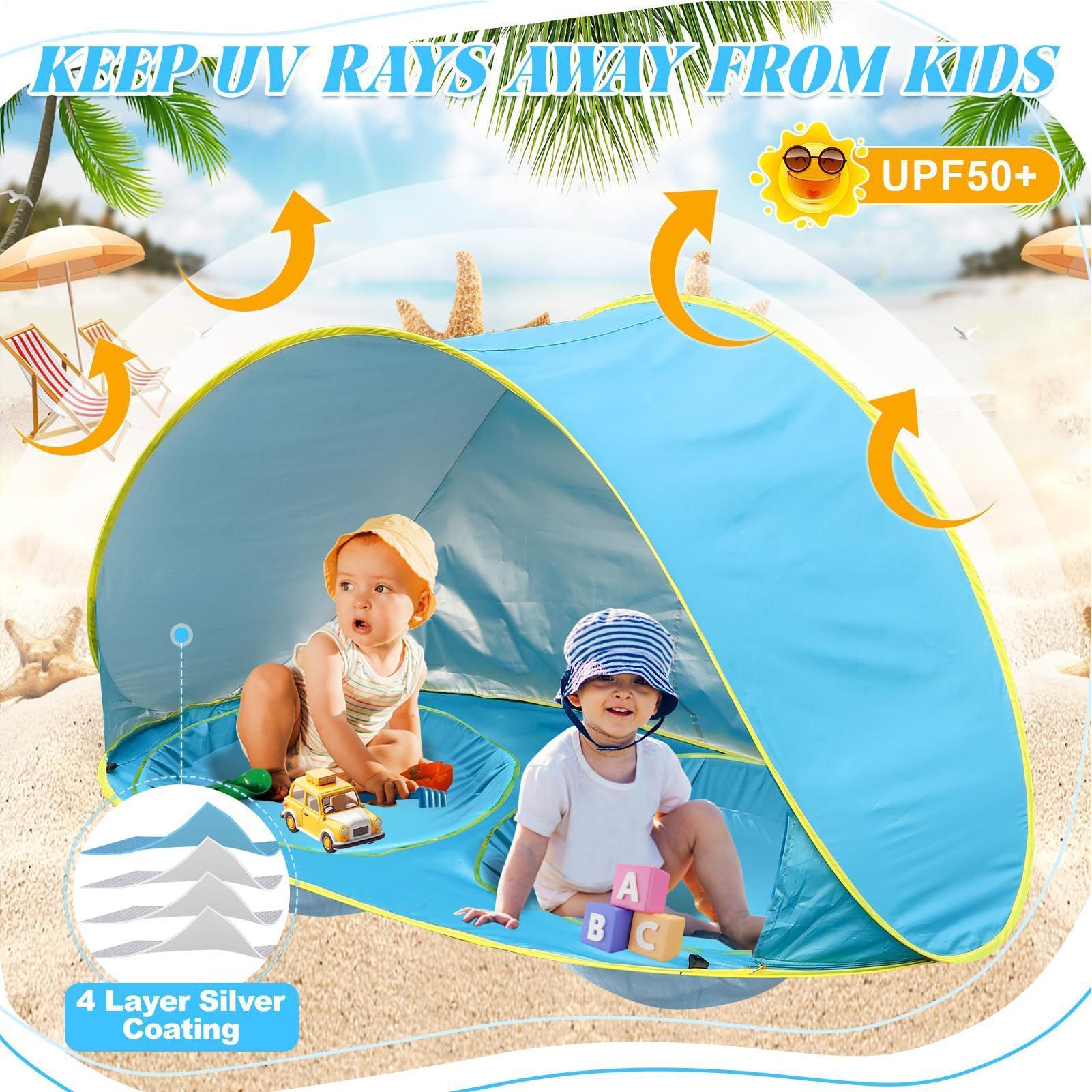 Carpa de playa para niños con  - Sun Sail Shade reseña y precio