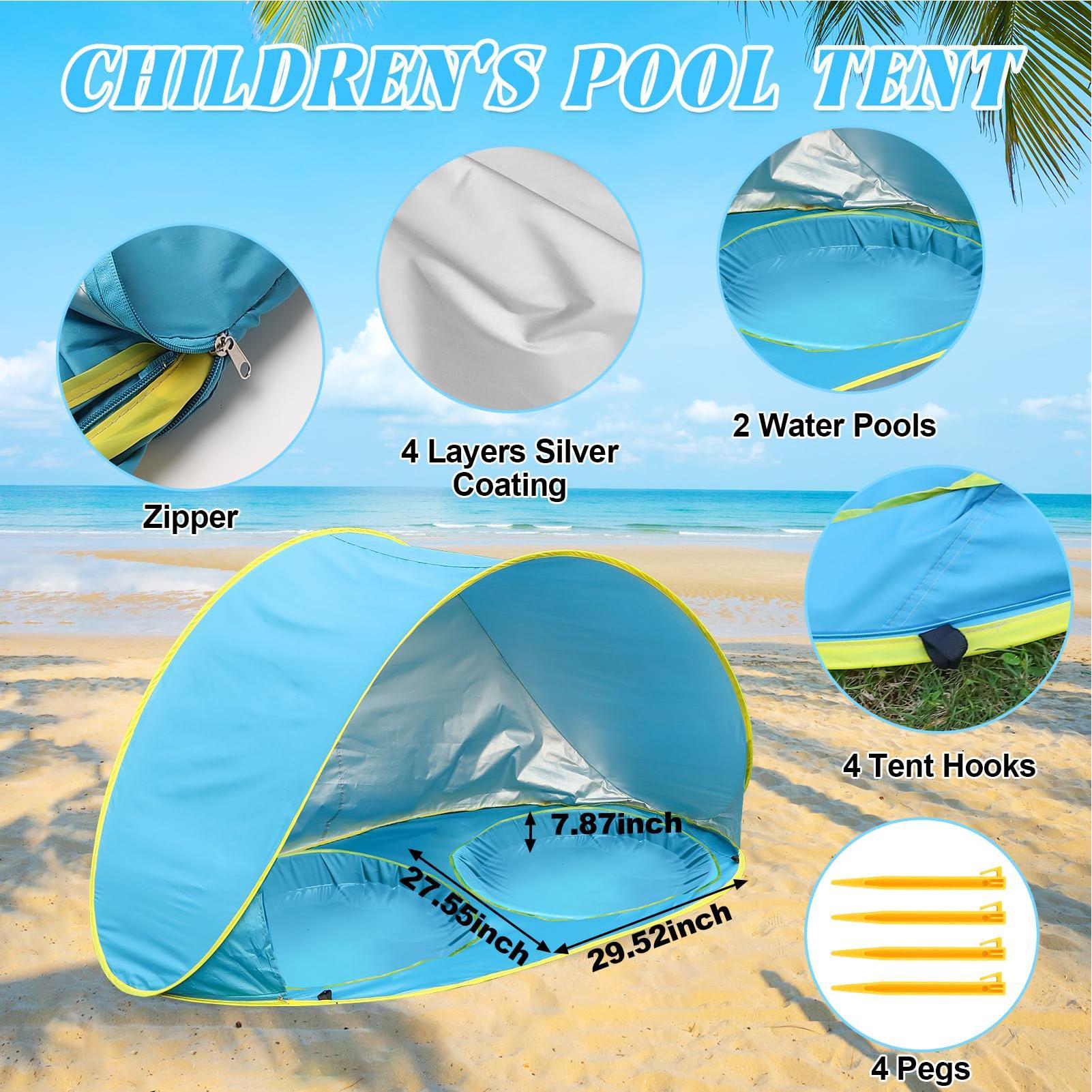 Carpa de playa para niños con  - Sun Sail Shade reseña y precio