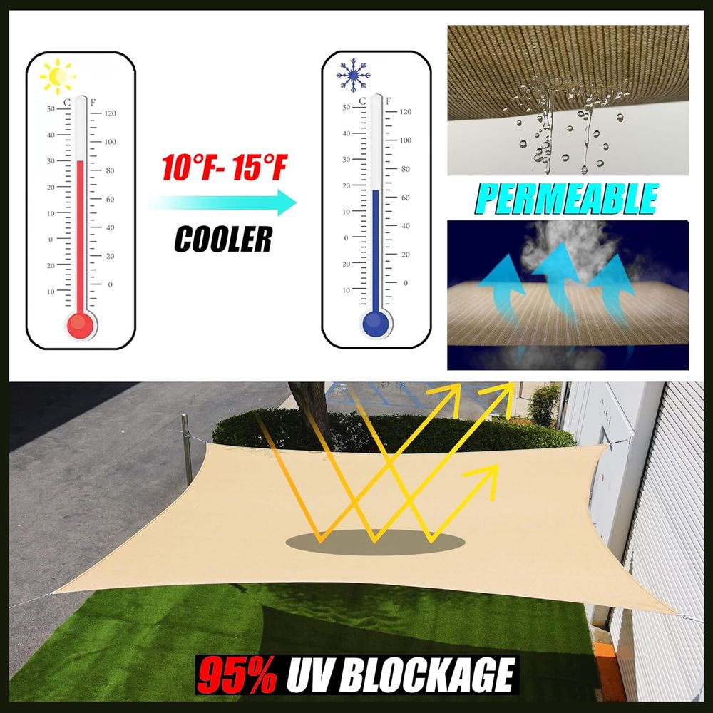 Vela de Sombra Rectangular Neg - Sun Sail Shade reseña y precio