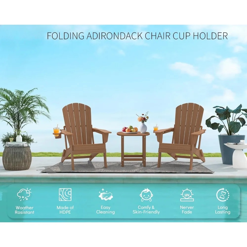 Juego de 3 Sillas Plegables Ad - Adirondack Chair Wood reseña y precio