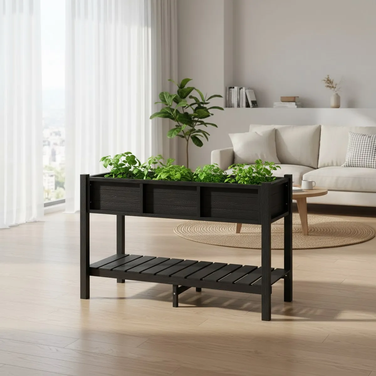 Jardinera Elevada Grande Negra - Garden Storage Box reseña y precio