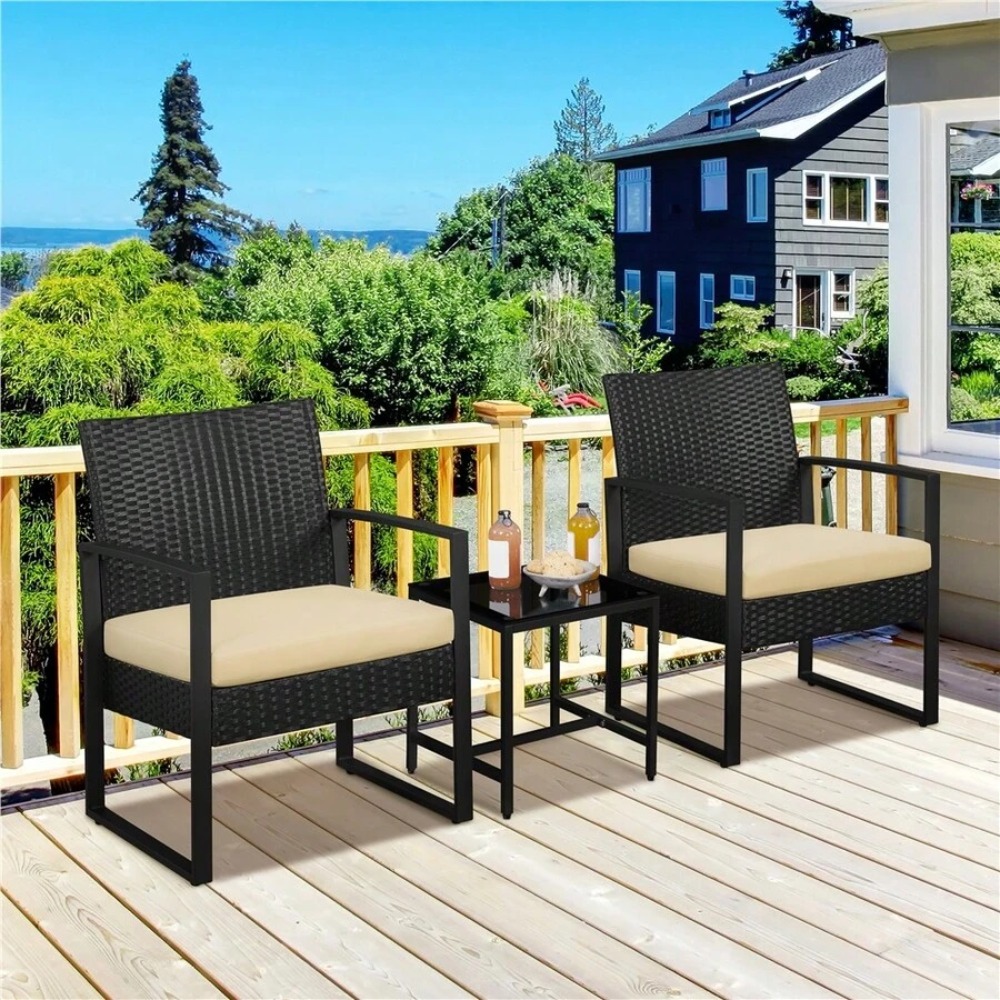 Conjunto de muebles de mimbre  - Outdoor Furniture Table And Chairs reseña y precio