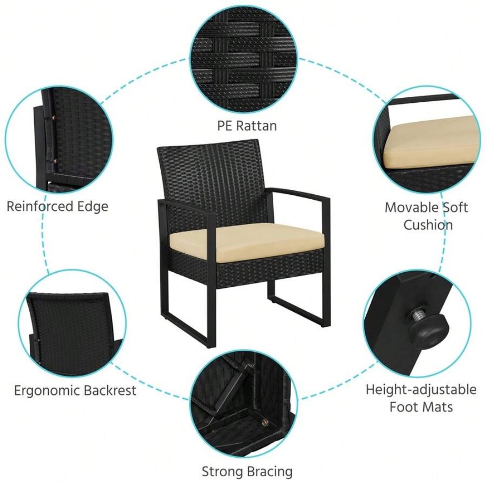Conjunto de muebles de mimbre  - Outdoor Furniture Table And Chairs reseña y precio