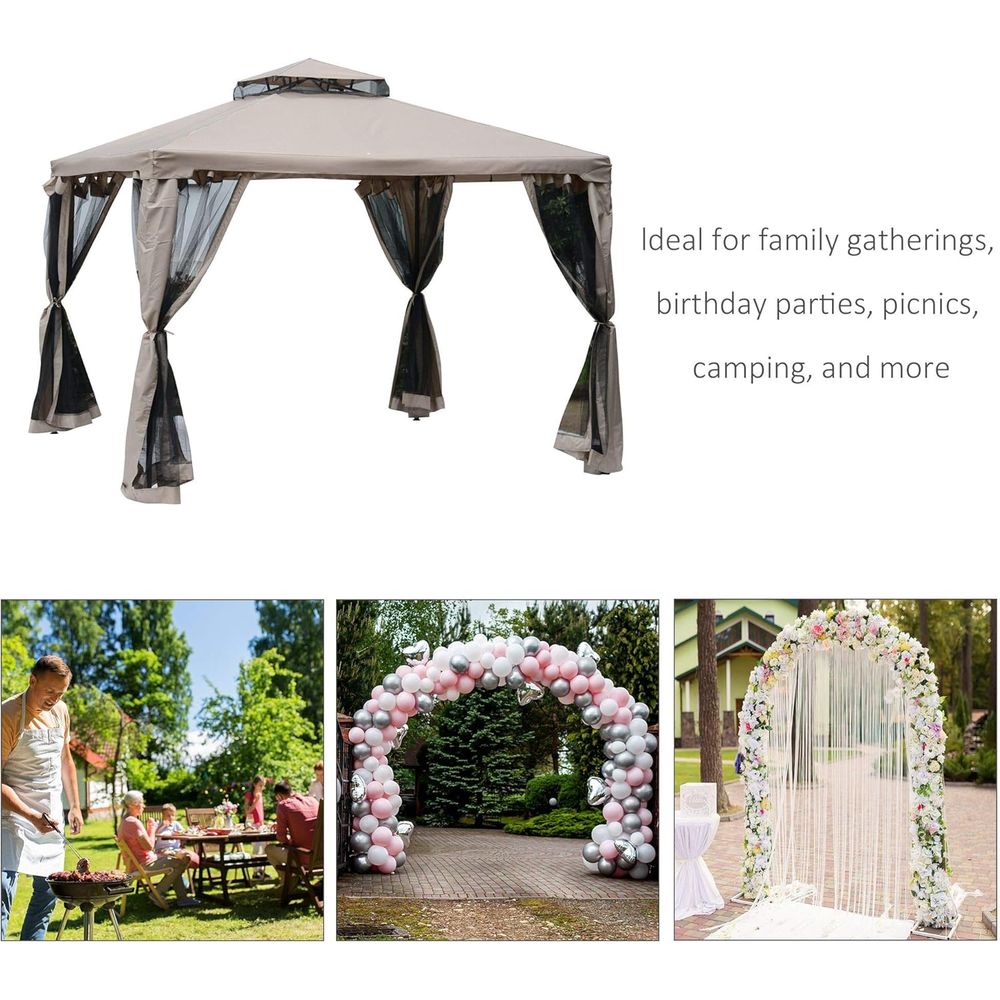 Gazebo para Patio de 9.6' x 9. - Outdoor Furniture Sofa reseña y precio